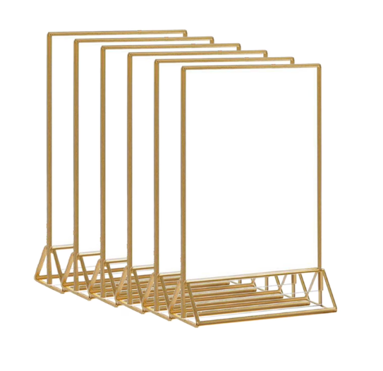 6 Pieces Acrylic Sign Holder Table Menu Display Stand Photo Frames Office Desktop Wedding Hotel Flyer Display Display Stand 7 inch