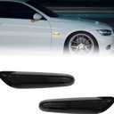 2PCS LED Side Marker Lights Compatible with BMW 1 3 5 Series E36 E46 E60 E87 E90 E92 X1 X3, Driver & Passenger Side Front Fender Turn Signal Smoked Lens Dymanic Amber Lights, Car Accessories