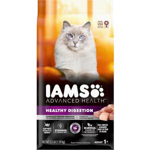 IAMS Advanced Health Healthy Digestion Turkey and Chicken Recipe Adult Dry Cat Food, 3.5 lb. Bag (EXP 02/26/26)