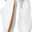 FRACORA Mens White Tennis Shoes Low Top Fashion Sneakers PU Leather Casual Shoe for Men (White) 45
