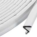 BBTO Weather Stripping Door Seal Exterior Weather Strip for Window V-Shaped Foam Kerf Garage Door Gap Blocker Soundproof Home Improvement Easy to Install (40 Feet,White)