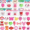 24 Pack Valentines Cards with Mochi Squishy Toys Squeeze Squishies Toys for Kids Girls Boys School Classroom Valentines Day Gift Exchange Party Favors