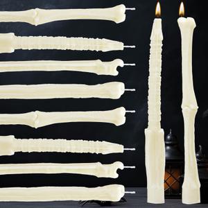 Nuanchu 12 Pack Halloween Bone Taper Candles 10 Inch Unscented Dripless Skeleton Candles for Halloween Party Decor, Table Centerpiece, Gothic Home Decoration, Spooky Gifts Nuanchu 12 Pack Halloween Bone Taper Candles 10 Inch Unscented Dripless Skeleton Candles for Halloween Party Decor, Table Centerpiece, Gothic Home Decoration, Spooky Gifts