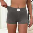 OLYCN Women's Micro Shorts Y2K Low Rise Slim Fit Elastic Button Front Comfy Shorts Sexy Pj Bottoms (Gray, M)