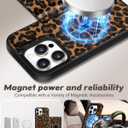 Uppuppy for iPhone 12 Pro Max Case with Wallet - Fits 4 Card Slots, Compatible with MagSafe for Women Aesthetic Durable PU Leather Credit Card Holder Kickstand Phone Cover for Apple 12 Promax, Leopard
