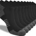 COOVAN 10 Pairs Mens Low Cut Socks Men 10 Pack Comfort Cushion Casual Socks (Large-X-Large, Black)
