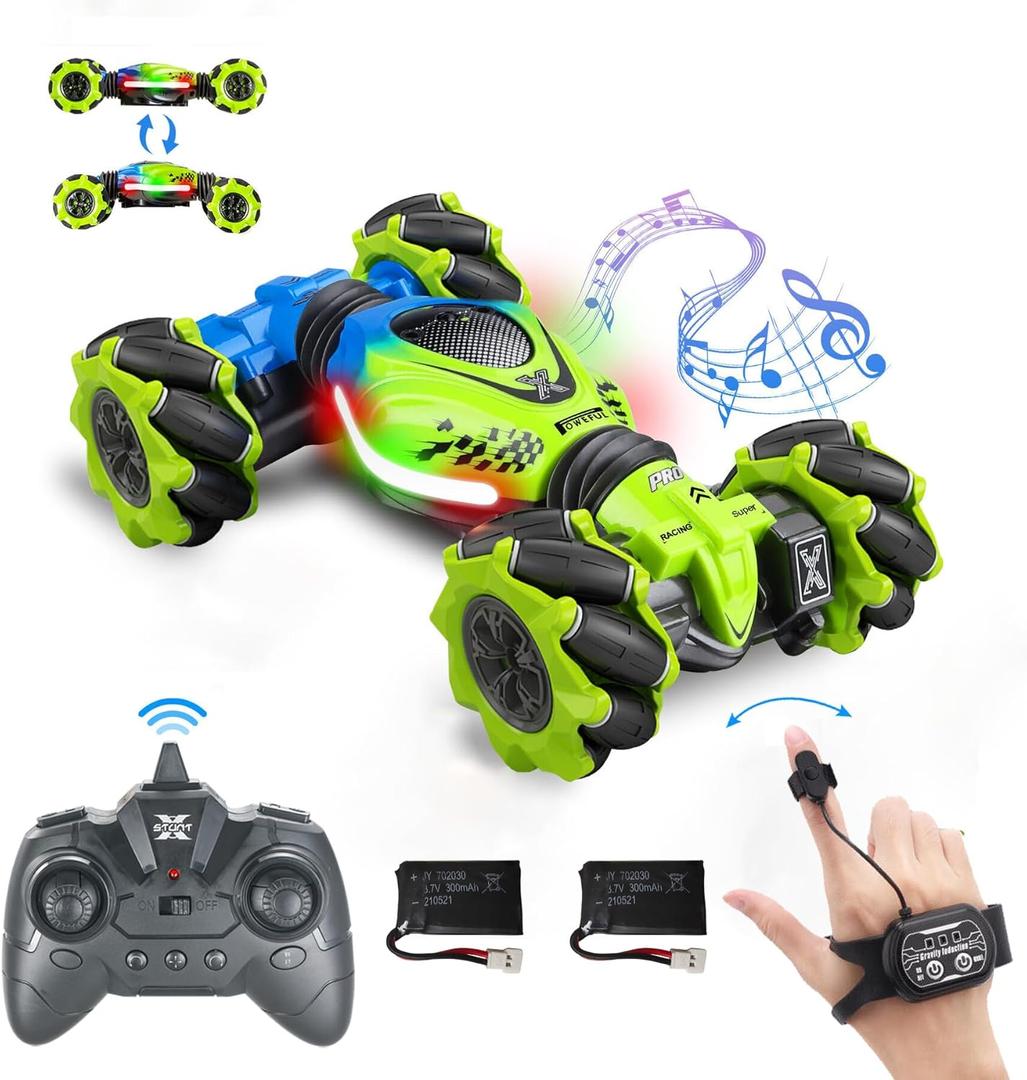 Gesture RC Car for Boys Girls 6-12 Year 4WD Remote Control Car 360 Rotate Off-Road Drift Hand Controlled Twist Cars with Light Music for Kids Toy Birthday Xmas Gift