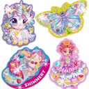 QUOKKA Shimmery Puzzles for Kids Ages 4-6  48 Piece Shaped Jigsaw Puzzles for Toddlers 3-5  4-Pack Princess, Mermaid, Butterfly & Unicorn Children's Game Ages 4-8  Unique Gift Toy for Preschoolers