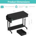 Rolling Standing Desk Adjustable Height with Drawers, 40 Inch Mobile Stand Up Portable Teacher Desks on Wheels for Classroom, Couch Sofa Side Laptop Table with Storage for Bedroom Home Office, Black