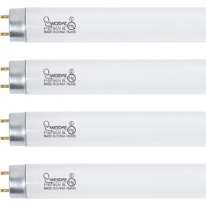 18 Inch T8 F15W U/V BL Replacement Bulbs, Tube for 30W Device, Black Light Bulbs, 365-nm Black Light, G13 Bulbs, 4 Pack