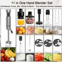 Handheld Immersion Blender Bundle, 1000W Powerful 12-in-1 Set for Smoothies,Orange Juicer,Minced meat,Milk frother,Egg Beater, Dough Hook, Vegetable Chopper, Potato Masher