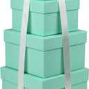 Briful Square Gift Boxes with Lids Set of 4 Teal Green Gift Box Assorted Sizes Nesting Gift Boxes for Presents Birthday Bridesmaid Wedding Valentines Christmas Party Favor Boxes