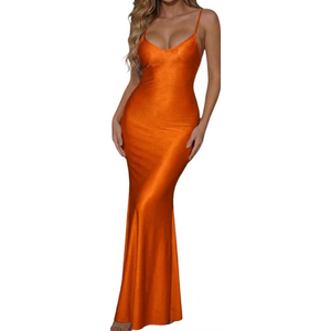 OYOANGLE Women's Backless Ruched Elegant Maxi Dress Spaghetti Strap Sleeveless Bodycon Evening Party Dresses (Red), XS