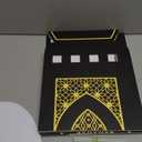 Amyhill Ramadan Eid Mosque Decorations 41 x 44.5 Inch DIY Cardboard Mosque Castle for Home Ramadan Playhouse Corner Activities for Islamic Muslim Home Decor(Black Gold)