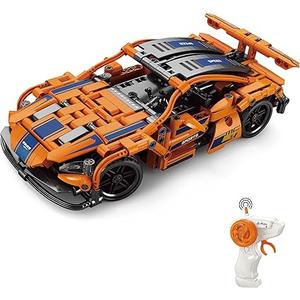 Building Blocks RC Super Car with LED Lights, Remote Control 1:16 Speed Car, Toys Vehicle, Construction Toys, Gift for Boys and Girls Over 6 Years Old, Present for Kids Age 6+ 70010D