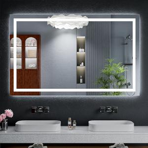48"x30" LED Bathroom Mirror with Lights, Backlit + Front Lit with CRI>90, Lighted Mirror for Bathroom, Anti-Fog, Dimmable Brightness, 3 Colors, Memory Function, Shatterproof Tempered Glass
