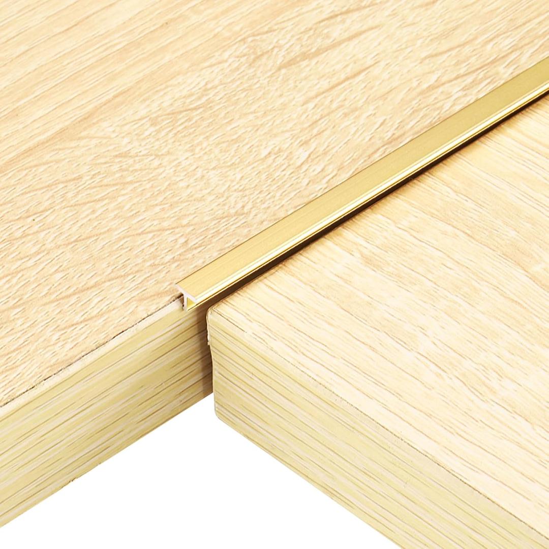 uxcell 2.9ftx0.24 T Molding Floor Transition Strips Gold 4Pcs
