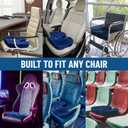 Everlasting Comfort Doctor Recommended Memory Foam Seat Cushion for Office Chairs & Car - Ergonomic Office Desk Accessories - Cushions for Tailbone Pain Relief, Sciatica (Navy Blue, Large)