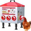 8-Port Poultry Feeder for Backyard Flocks – Holds 55 LBS, Stops Pecking Order Bullying, Adjustable Height, Galvanized Steel & Stainless Steel
