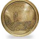 Craftsman 10 Inch Pure Brass Floral Design Pooja Aarti Thali Plate for Mandir, Temple, Indian Festival, Diwali, Aarti Platter for Prayer, Wedding Gift