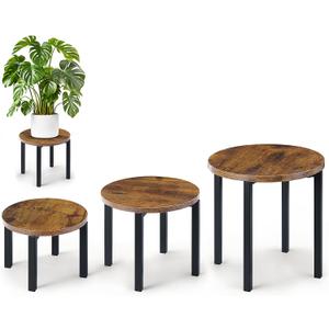 Amaoot 3-Pack Plant Stands Indoor, Plant Flower Display Shelf, Heavy Duty Flower Pot Stands for Multiple Plant Fits Living Rooms, Balconies, Offices(Fits 5" -12" Pots)