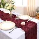 6 Pack 10FT Burgundy Cheesecloth Table Runner 120 Inch Long Gauze Rustic Boho Spring Cheese Cloth Table Runner Sheer Fabric Decorations for Holiday Party Wedding Banquet Bridal Baby Shower Dcor