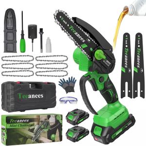 Mini Chainsaw Cordless 6-Inch, 880W Small Battery Powered Chainsaw with Auto Oiler, 2 Batteries & 3 Chains for Tree Trimming & Wood Cutting, Gift for Men Dad Husband.