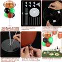 4 Sets Football Party Balloons Stand Kit with Rugby Ball Foil Balloons Sport Football Party Balloon Centerpiece for Tables for Game Sports Football Birthday Baby Shower Decoration