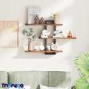Floating Shelves for Wall Decor, 3 Tier Wall Mounted Storage Shelves, Bathroom Shelves, Decorative Hanging Storage Shelf for Living Room, Bedroom, Kitchen (Brown, 3 Tier)