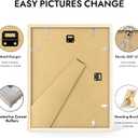 Hongkee 11x14 Picture Frame, Made of Solid Wood with Real Glass, Display Pictures 8x10 with Mat or 11 x 14 without Mat - Wall and Tabletop (Natural, 1 Pack)
