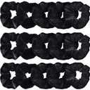 Bememo 28 Pieces Velvet Hair Accessories: Scrunchies, Ponytail Holders, Hair Ties in Cute Colors for Teens, Women, Girls (Black)