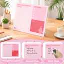 LeMotech Desktop Acrylic Dry Erase Board, 12x10 inches to-Do List Planner, Tabletop Whiteboard with Stand Office Supplies Includes 2 Markers & 1 Eraser, Pink Rose Pattern, 1 Pack