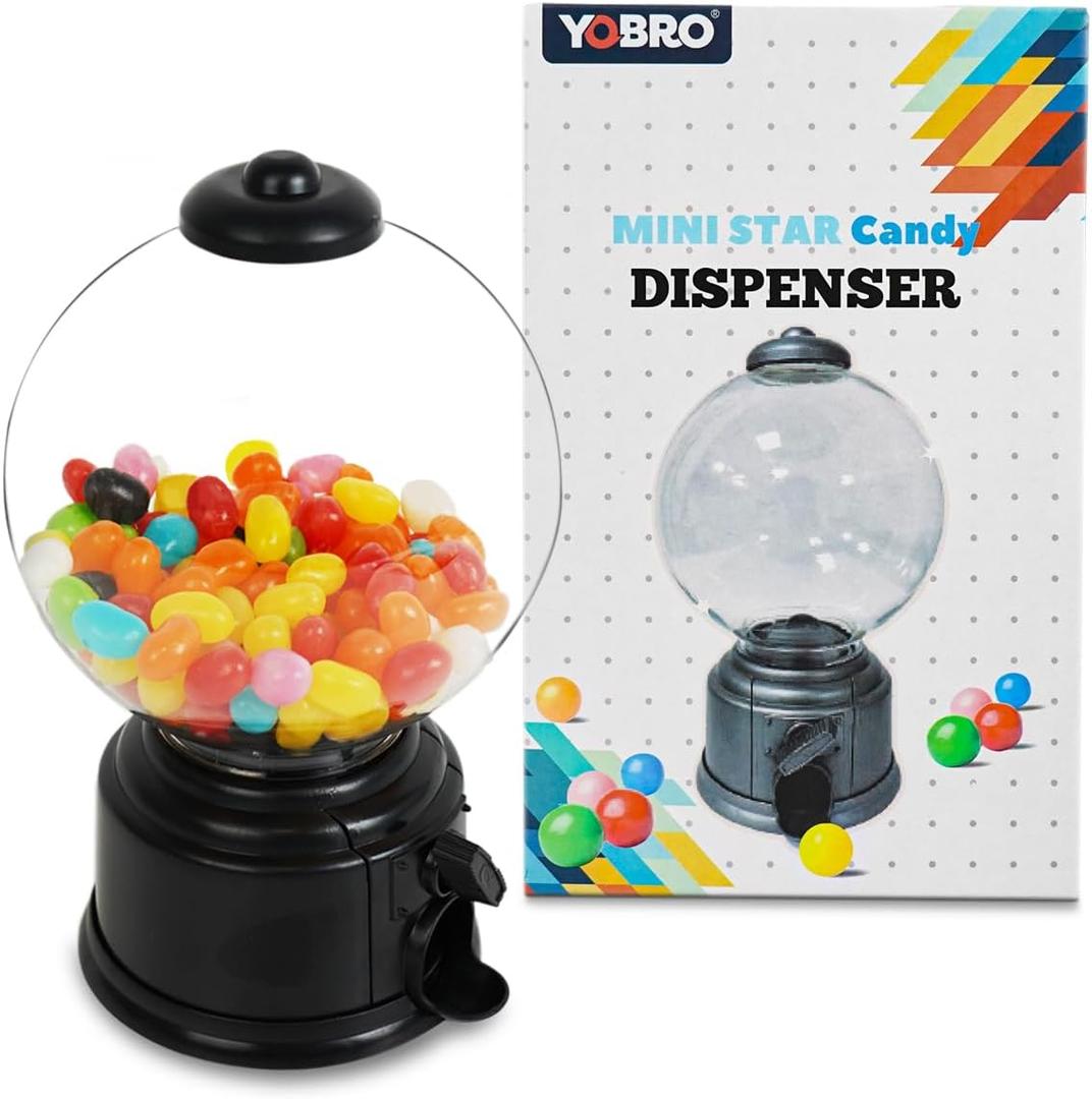 YOBRO Mini Candy Dispenser,Cute Candy Machine for Desktop, Funny Creativity for Candy Gift Box for friends for Chocolate Snack Box, Black