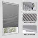 Tonature No Drill Cellular Shades for Indoor Windows, Thermal Insulating & Noise Reducing Honeycomb Blinds, Free Stop Cordless Blackout Shades, Grey, 23" W x 64" H