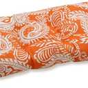 Pillow Perfect Paisley Indoor/Outdoor Sofa Setee Swing Cushion, Tufted, Weather, and Fade Resistant, 19" x 44", Orange/Ivory Addie