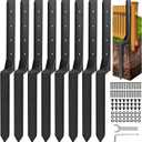 Fence Post Repair Kit, Thickened Heavy Duty Fence Post Anchor Stakes for Repair Tilted, Broken Wood Posts Support (Black, 8 Pack)
