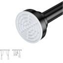 telescopic rod for bathroom shower curtain and blackout curtain - drill-free extendable hanging rod for bedroom or kitchen wardrobe (Black, 18″-51″)