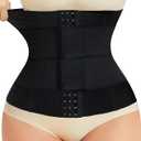 LODAY Waist Trainer Corset Shapewear Tummy Control Body Shaper Waist Cincher for Women Postpartum Belly Band Wrap (Small, Black(adjustable Belt,hook))