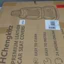 Nappa Leather Car Seat Covers Front Seats, Beige Car seat Protector, Waterproof Car Seat Cushion, Universal Automotive Seat Covers Fit for SUV Truck Pick-up Sedan and Most Cars