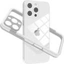 for iPhone 16 Pro Bumper Case, Hybrid Protection Heat Dissipation Frame Bezel No-Back Phone Cover Case 6.3" 2024 - White & Gray