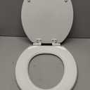 KOHLER Stonewood Quiet-Close, Round Toilet Seat Soft Close, Durable Wood, Easy Installation, Universal Fit, Home Essentials, White Finish, K-20467-0