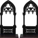 Kichvoe 1 Pair Gothic Wall Sconce Candle Holder, Vintage Pillar Candle Holders Rustic Wood Candle Stands Candle Centerpiece for Farmhouse Bathroom Living Room L 