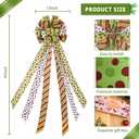 Christmas Tree Topper Bow Large Christmas Bow Tree Topper, Red Green Dot Polyester Ribbon Bows for Xmas Ornament Holiday Home Wedding Birthday Party Thanksgiving Indoor/Outdoor Decoration 45"x13"