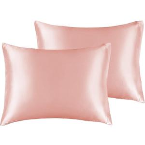 BEDELITE Satin Pillowcase for Hair and Skin, Super Soft and Cooling Similar to Silk Pillow Cases 2 Pack with Envelope Closure, Gift for Women Men(13"x18" Toddler Size, Coral) (Toddler (13x18 Inch))