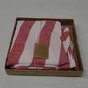 Solino Home Round Tablecloth 70 Inch - Cabana Stripe, 100% Pure Linen Red and White Round Tablecloth - Machine Washable Table Cloth for Spring, 4th of July, Memorial Day, Summer