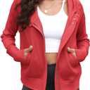 Yanekop Cropped Zip Up Hoodie Women Waffle Knit Fall Jackets Casual Corduroy Jacket 2025 Fall Outfits with Pockets (M)