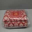 jinchan Knit Look Christmas Runner Rug 3x8 for Kitchen Red Holiday Rug for Hallway Kitchen Classic Snowflake Printed Xmas Decor Washable Runner for Entryway Bedroom Non-Slip Ivory on Red