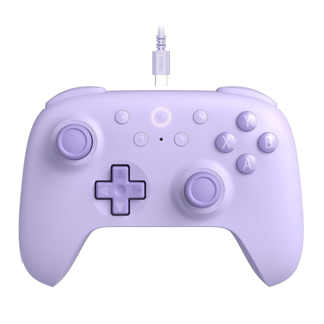 8BitDo Ultimate 2C Wired Controller for Windows PC and Android, with 1000Hz Polling Rate, Hall Effect Joysticks and Hall Triggers, and Remappable L4/R4 Bumpers (Purple)