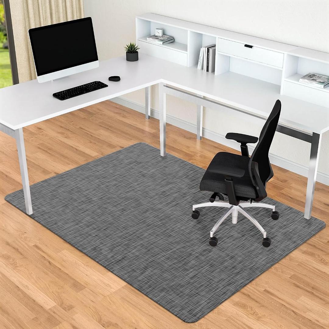Office Chair Mat for Hardwood & Tile Floor, 30" x 48"Anti-Slip Desk Chair Mat, Easy Glide Floor Protector for Rolling Chairs, Floor Mat for Office Chair for Home Office (Dark Gery), 30'' x 48'' Rectangle