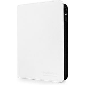 Premium Trading Card Binder 9 Pocket 360 Card Binders with Zip Side Loading No Ring Album for TCG & Sports Collectibles(White)